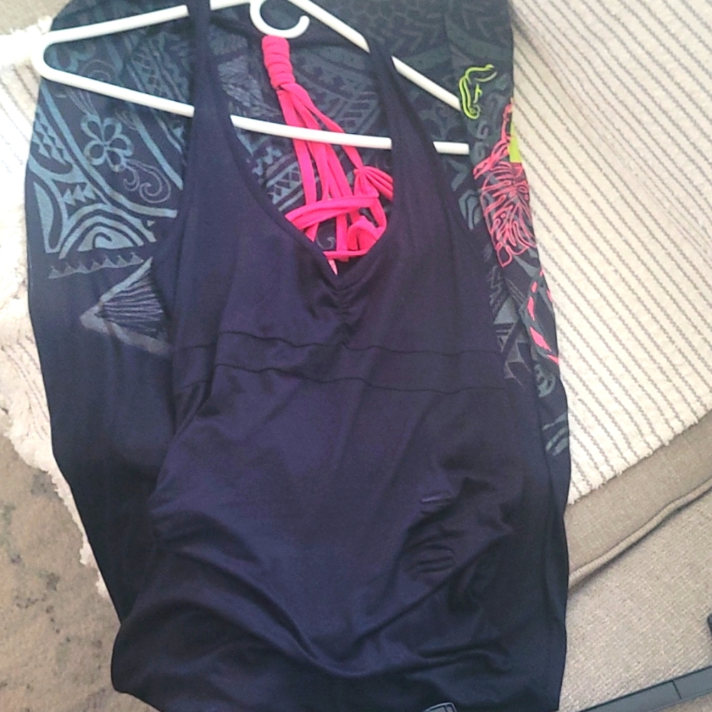 Maxi dress Hawaiian Tribal racer back.